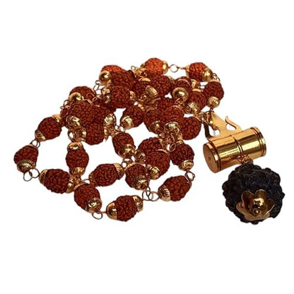 Rudraksha Mala shiv ji Mahakal Locket Rudraksha Mala Mahakal Locket Rudraksha Mala Shiva Rudraksha Mala Mahakal locket with chain - style: design 5