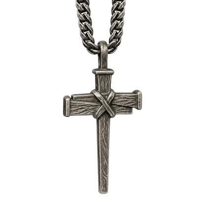 Hero Company Cross Necklace for Men - ‘Nailed to the Cross Galatians 2:20' Stainless Steel Christian Necklace for Father's Day - Helps Pair Veterans with a Service Dog