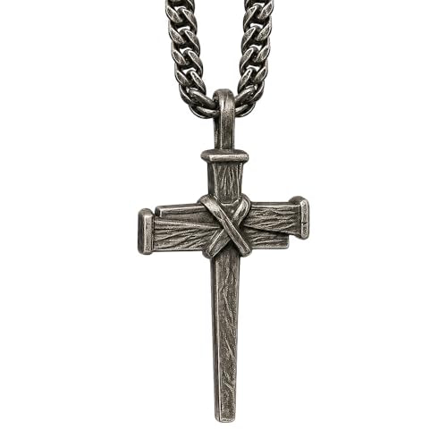 Hero Company Cross Necklace for Men - ‘Nailed to the Cross Galatians 2:20' Stainless Steel Christian Necklace for Father's Day - Helps Pair Veterans with a Service Dog