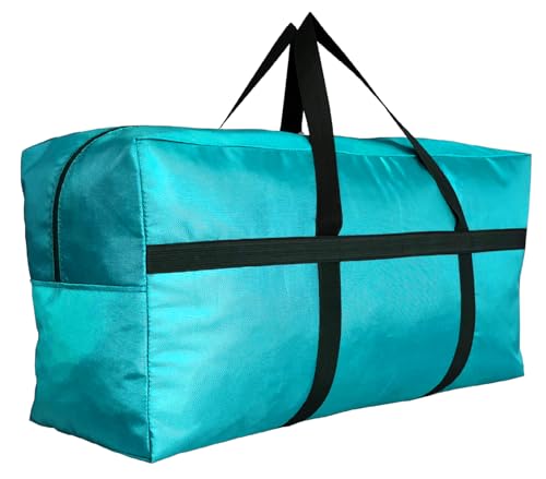 DoYiKe Extra Large Storage Duffle Bag with Zippers and Handles, Big Foldable Duffle Bag for Travel - color: Turquoise, size: xsmall - 23.6"l x 11.8"w x 13.4"h