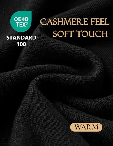 PULI Womens Large Cross Front Poncho Sweater Wrap Topper Knitted Elegant Shawls Cape for Fall Winter - color: 1-black
