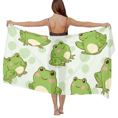 Fashion Travel Swimwear Bikini Wrap All Seasons Chiffon Scarf Beach Yarn Shawl - color: Color984