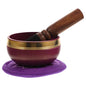 Garneck 1set Meditation Singing Bowl Handcrafted Copper Buddhist Bowl Mallet and Colorful Cushion for Stress Relief and Mindfulness Practices Diameter for Yoga and Meditation
