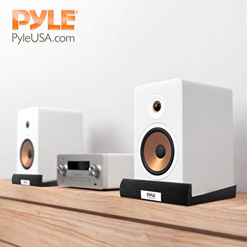 Pyle Sound Dampening Speaker Riser Foam - Audio Acoustic Noise Isolation Platform Pads Recoil Stabilizer For Studio Monitor, Subwoofer, Loud Speakers - Pyle PSI03 - Pack of 2,Black