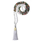 COAI Hand Knotted Tassel 108 Mala Beads Stone Beaded Necklace for Yoga Meditation