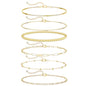 DEARMAY Gold Bracelets for Women Waterproof, 14K Gold Plated Stackable Jewelry Sets Non Tarnish Trendy Thin Dainty Cuban Link Paperclip Chain Bracelet Stack Fashion Accessories Gifts for Womens - style: 5Pcs BRACELET F