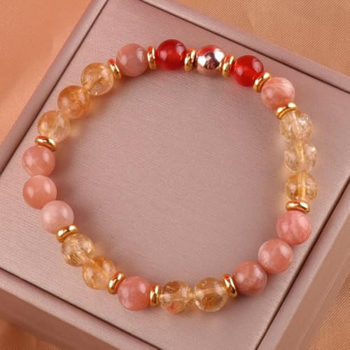 KSQS Healing Stone Bead Bracelet for Women, Natural Gemstones Balance Protection Bracelet, Spiritual Crystal Beads Bracelet Anxiety Relief with Meaning Card - style: Uplifting