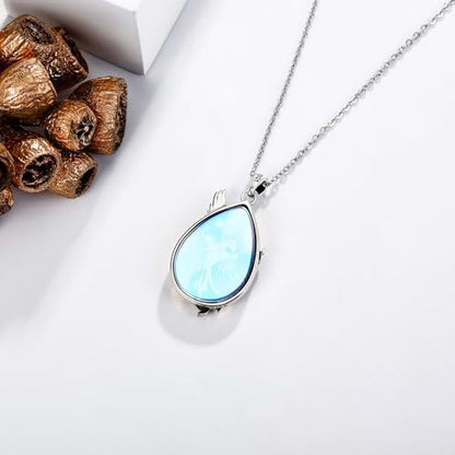 Sterling Silver Cute Animal Pendant Necklace Fox/Snake/Unicorn/Owl on Moon/Rabbit/Horse Necklace Jewelry for Women Mom Sister - style: Phoenix-Moonstone