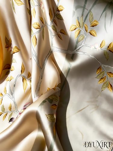 100% Mulberry Silk Oversized Women’s Sun-Shielding Shawl Formal Evening Neckwear Featherlight Airy - color: N10-ink-bloom Scarf（69" X 21"inch）
