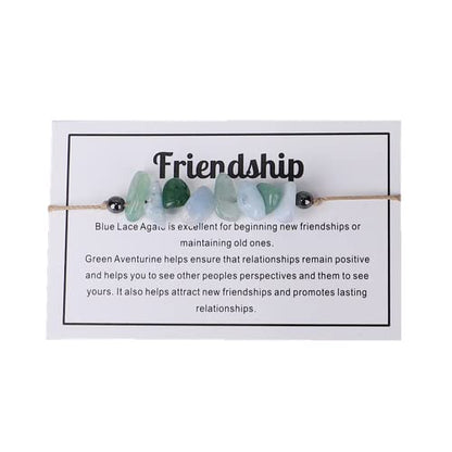 tenghong2021 Chakra Crystal Beaded Bracelet with Wish Card Adjustable Spiritual Anxiety Stone Beads Braide String Bracelet Yoga Meditation for Women Men Jewelry Birthday Gifts - style: Friendship