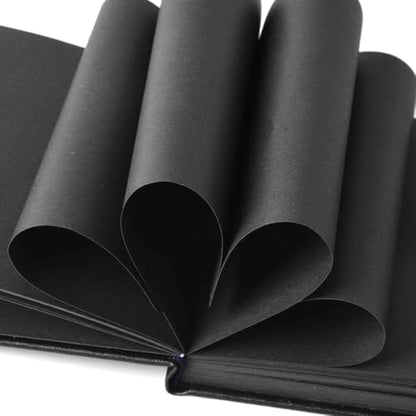 Mifuner Small 5x5 Black Notebooks 110gsm 82 Sheets/164 Pages mini blank sketchbooks Travel Journal Pocket Hardcover Paint Writing Notebook Blank Diary Memo Planner Sketchbook Black Paper - color: Black Paper-PU Cover