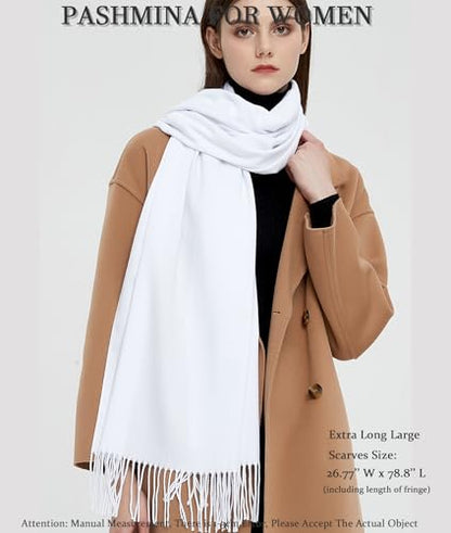 Pashmina Shawls and Wraps Scarfs for Women Wedding Party Winter Warm Long Solid Color