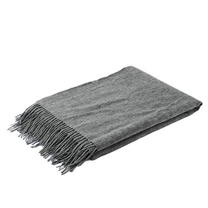 CUDDLE DREAMS Premium Cashmere Throw Blanket with Fringe, Luxuriously Soft (Gray) - color: Gray