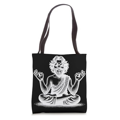 Meditate And Elevate Meditating Figure With Glasses Tote Bag