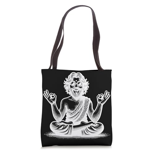 Meditate And Elevate Meditating Figure With Glasses Tote Bag