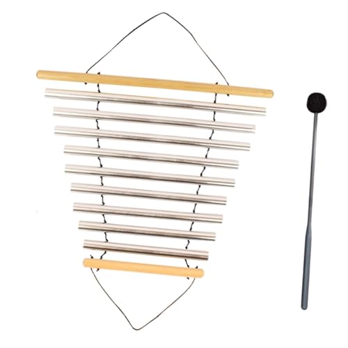 DYNWAVE Meditation Chime, Meditation Bowl Sound, Musical Instruments, Tubular Chime with Mallet for Home Office, 9 Tones - color: 9 Tones
