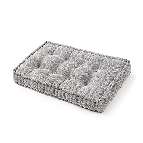 DormCo Rainha - Ultra Thick Tufted Floor Pillow - Gray - color: Gray