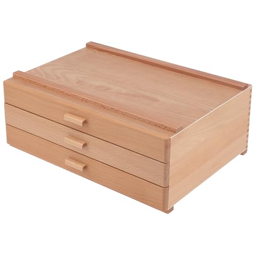 HG Art Concepts Artists Storage Chests - Premium Studio Organizer for Paint Tubes, Brushes, Pencils, Markers, & More! - Deluxe 3 Drawer - size: 3 Drawer Deluxe