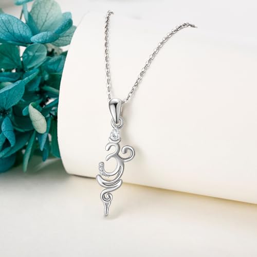 Sterling Silver S925 Om/AA Necklace Sobriety Gifts for Women Christmas Gift - style: Om