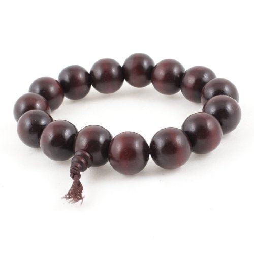 Ruilogod Portable 13mm Diameter Wood Beads Wooden Bracelet Brown (id: 409 88d 1b7 66e 9af
