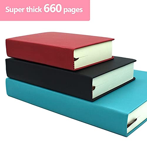 A5 Blank Notebook PU Leather Hard Cover Notebook Journals Thick Sketchbook 660 Pages 80gsm Paper Notepad Daily Work Student Notebook Drawing Sketch Pad Notebook for Sketching Writing - color: red