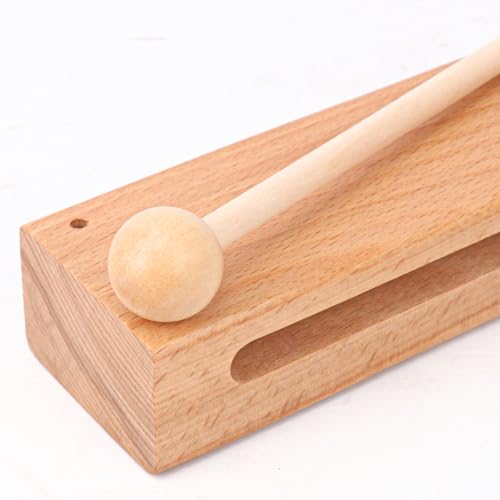 2 Set Solid Wood Rhythm Block with Mallet, Wood Block Musical Instrument, Percussion Rhythm Blocks, Hand Percussion Instruments for Adults, Concert Percussion, Live Musical, School, Community