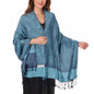 MUQU Women Pashmina Shawls and Wraps Scarf Soft Silky Reversible Paisley Scarves Shawl for Women - color: Blue-c