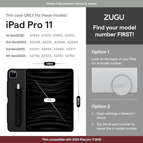 ZUGU Case iPad Pro 11 Inch Case, 1st/2nd/3rd/4th Generation 2018/2020/2021/2022, Slim Protective Cover w/Wireless Apple Pencil Charging, Convenient Magnetic Stand & Sleep/Wake Cover, Arctic Gray - color: Arctic Gray