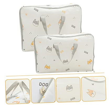 Holibanna 2pcs Oxford Fabric Storage Bags Large Capacity Clothing Organizers for Travel Home Durable and Space-saving Design for Quilts and Clothing Cute Design Medium Extra Large