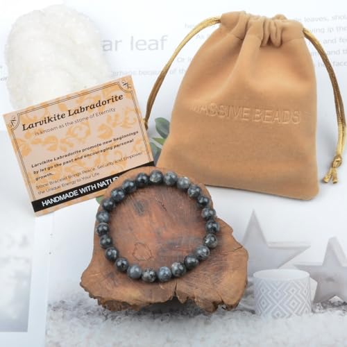 MASSIVE BEADS Handmade Yoga Stretch Elastic Bracelet Natural Stone Crystal Healing Power Energy Gifts for Unisex Adult 4mm 6mm 8mm 10mm
