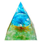 Tree of Life Orgone Pyramid,Natural Green Strawberry&Apatite Orgonite Healing Crystals Pyramid,Crystal Stone Positive Reiki Energy Generator Collection Wealth Lucky Meditation Tool(6cm) - color: Blue Green