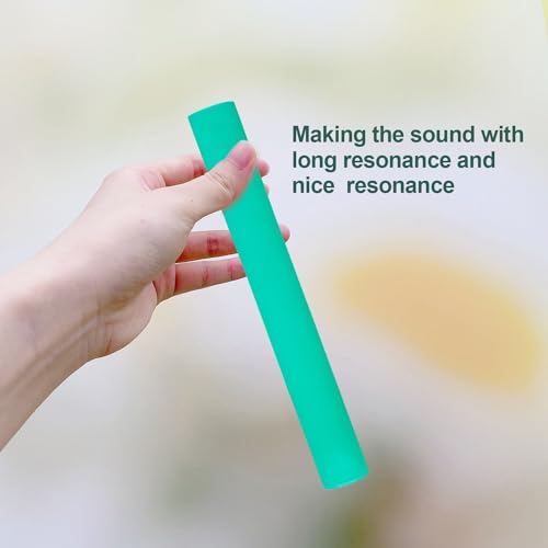 Singing Bowl Mallet Hollow Acrylic Silicone Rubber Striker Mallet for Playing Quartz Crystal Singing Bowls with Bundle Pocket(Green) - color: Green