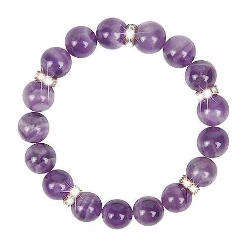 Healing Bracelet For Women Anxiety Crystal Bracelet Chakra Beaded Bracelets Rose Quartz Crystals And Healing Stones Yoga Bead Bracelet Calming Stretch Bracelet Stress Relief Gifts For Women - color: Purple-Amethyst