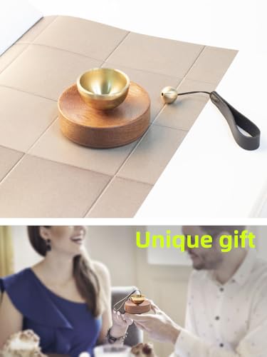 Portable Mini Singing Bowl Set | Beautiful sound and look | Little Tibetan Singing Bowl Set | Easy To Play | Chakra therapy, hand beaten | Creates Beautiful Sound for Healing - color: Brown