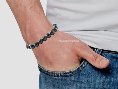 Amazing Gemstone Crystal Bracelet for Women Men's Gifts - Protection Healing Crystal Bracelet - 8mm Gemstone Beaded Stretchable Bracelet Pulseras Para Hombres Mujer Stocking Stuffers Mothers Day Gift (Black Obsidian) - color: Black Obsidian