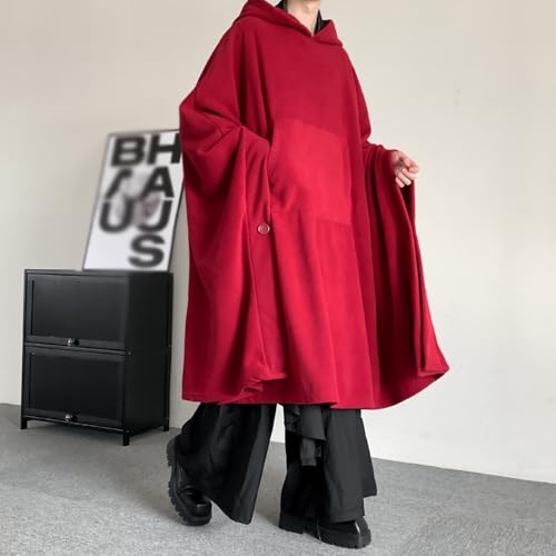 Unisex Warm Meditation Cloak Comfortable Thickened Autumn Winter Hooded Monk Clothing ﻿(Wine red,M) - color: Wine Red, size: Large