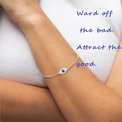 3mm Diamond Classic Tennis Bracelet for Women Dainty, Gold Jesus Cross Bracelets Trendy, 14K Gold Plated Heart/Evil Eye/Pearl/Starfish & Seashell Charm Bracelets for Women Bulk - style: Silver Evileye