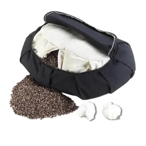 Buckwheat Shell Pillow Yoga Meditation Cushion Durable Comfortable Cotton Floor Seat Zafu Bolster Home Tatami Mat Round Chair(Gray)