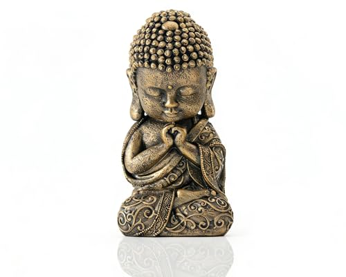 Baby Buddha Statue Indoor Decor, 8 inch Resin Meditation Buddha Statue Spiritual Room Decor Zen Gifts