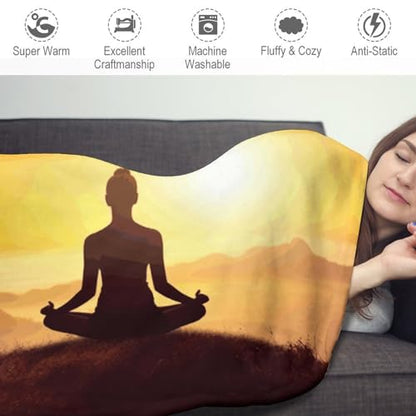Extra Large Soft Flannel Throw Blanket Yoga Meditation Round Beach Blanket Circular Tapestry Meditation Mat Picnic Rug for Living Room Couch Bed Chair Dorm
