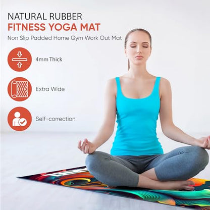 Custom Yoga Mat | Ships Next Day | Customize | Workout Mat for Men and Women | Non Slip Rubber Exercise Mat | 4mm Thick Gym Mat for Meditation, Pilates, Yoga, Gym - color: Marine Life