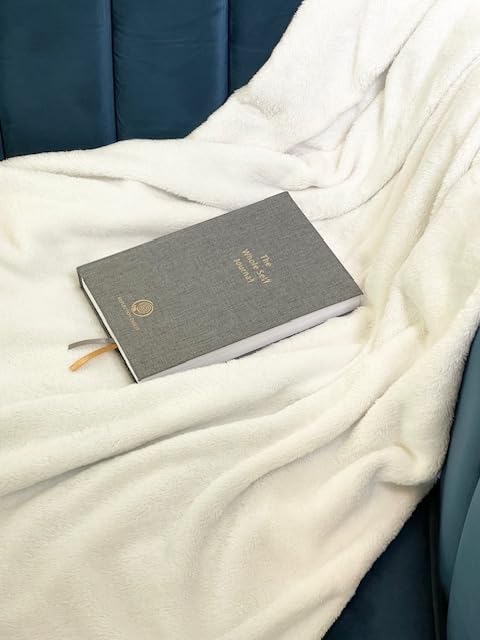 Whole Self Journal,Guided Journal - A5 Linen Bound, Minimalist, Daily Journaling - Wellness and Holistic Themed, Gratitude, Self-Help, Mindfulness, Healing, Self-Care Routine, Mental Health.