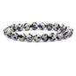 Amandastone Natural Gemstone 8mm Round Beads Stretch Bracelet 7 Inch - color: Dalmatian Jasper