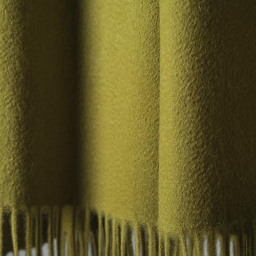 CUDDLE DREAMS Premium Cashmere Throw Blanket with Fringe, Luxuriously Soft (Bamboo Green) - color: Bamboo Green