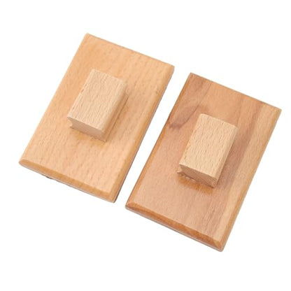 1 Pair Wooden Music Sand Block, 4x2.5inch Sandpaper Soundboard Sand Block Wood Block Musical Instrument Rhythm Learning Percussion Instrument for Playing Performance Dance