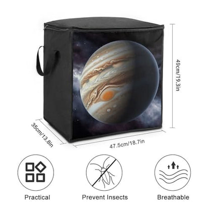 Jupiter Landscape Storage Bag Portable Closet Organizer Storage Bags Quilt Storage Bags with Zippered Breathable Storage Bag with Carry Handles for Blanket Pillow Bedding