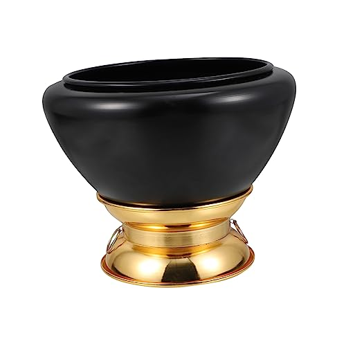 1pc Tibetan Singing Bowl Meditation Bowl for and Mindfulness Unique Black Copper Sound Wear-resistant Design for Home Decor and Relaxation