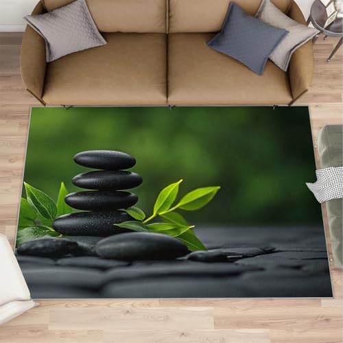 Zen Stone Rug 6x8, Meditation Rugs for Boys Room, Yoga Area Rugs for Bedroom, Low Pile Non Slip Carpet for Computer Game Room Dormitory - color: Zen Stone, size: 6'x8' /72"x95"