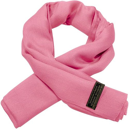 CJ Apparel Solid Color Fringe Design Fringe Shawl Scarf Wrap Stole Throw Head Wrap Pashmina Gift Hand Made in Nepal New - color: Rose Pink Fc1110