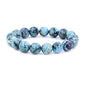 Keleny Semi Precious Stones Natural Gemstones 12mm Round Beads Crystal Stretch Bracelets 7 Inch Unisex - color: Green African Turquoise